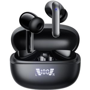 True Wireless Stereo Earbuds S43A, Bluetooth 5.3, Active Noise Cancellation & Environmental Noise Cancellation, 13mm Speakers, LED Power Display, Smart Touch Control, Auto Pairing