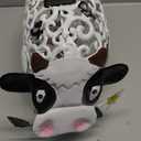 Daisy Cow Garden Solar Light Outdoor Decor, Color Changing Hollowed-Out Daisy Cow Garden Figurine Metal Decorative Cow Lamp for Outdoor Patio Yard Art Decoration