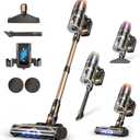 VBUOO Cordless Vacuum Cleaner, 580W 48KPA 70 Mins Vacuum Cleaners for Home, Self-Standing Stick Vacuum with Touch Screen, Wall Mount Charge, Ultra High-Power Brush for Pet Hair/Plush Carpet/All Floor (Black)