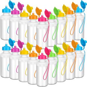 Zubebe 36 Pcs Sports Water Bottles Bulk Squeeze Reusable Bpa-free Plastic Water Bottles End of the Year Gifts Summer Gifts for Students School Travel Hiking Cycling Event Team Gift