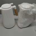 2 Pcs 34 oz Thermal Coffee Carafe for Keeping Hot/Cold Double Wall Vacuum Carafe with Insulated Glass Liner and Wood Handle Coffee Pot Container for Drinks Milk Tea Chocolates(White)