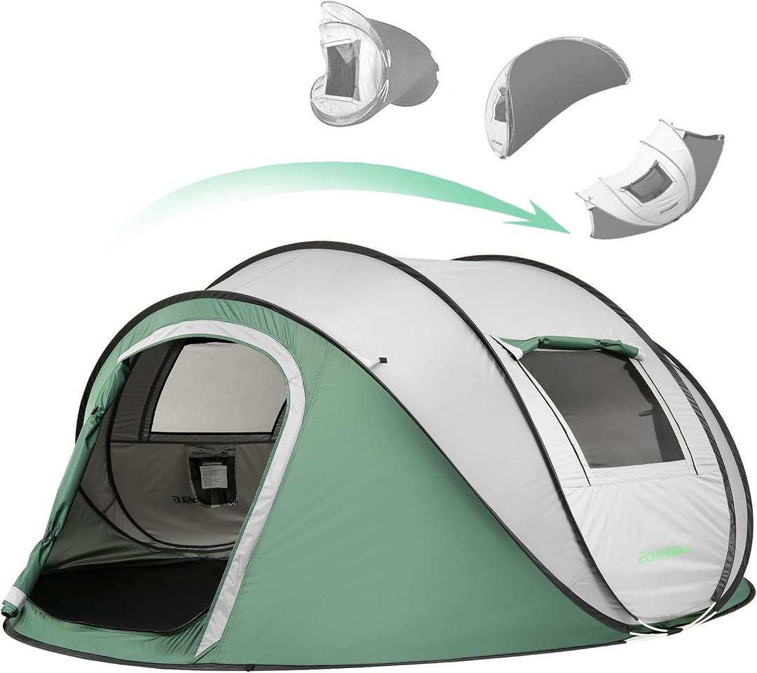 EchoSmile Pop Up Camping Tent, 4 Person Easy Setup Tent, Water Resistant Dome, Portable with Carry Bag
