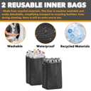 SpaceAid Recycling Bin for Kitchen 26 Gallon, 100L Recycle Bin with Lid and 2 Reusable Inner Bags, for Bottle Can Glass Plastic Stickers, Grey