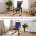 Rocking Chair Cushion, Premium Corduroy Seat and Back Cushion with Ties, Suitable for Indoor/Outdoor Rocker, Pack of 2, Grey