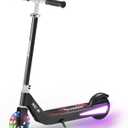 iScooter iK1 Electric Scooter for Kids Aged 6-10, Adjustable Speed & Height, Magnetic Safe Charging, Colorful Flashing Wheels & Deck Lights, E Scooter Suit for Beginners (IK1S-6/9MPH, Black)