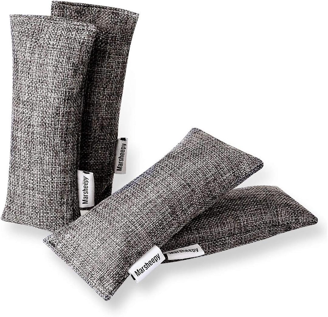 Marsheepy 12 Pack Charcoal Shoe Deodorizer Bags, Bamboo Charcoal Air Purifying bags, Odor Absorber, Odor Eliminator for shoes, Home, Closet, Pet