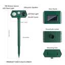 2Pack 2025 Ultrasonic Animal Repellent Outdoor Deer Repellent Devices Solar Animal Repeller Motion Activated Deterrent to Scare Cat Squirrel Rabbit Raccoon Skunk with LED Flash Lights for Yard Lawn (Green)