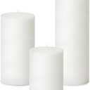2 Packs Unscented Different Sizes White Pillar Candles, Non-Toxic Dripless Smokeless 3x4, 3x8 Inch Cylinder Candles for Wedding, Home Decor, Dinner Table, Party, Power Outage, Emergency
