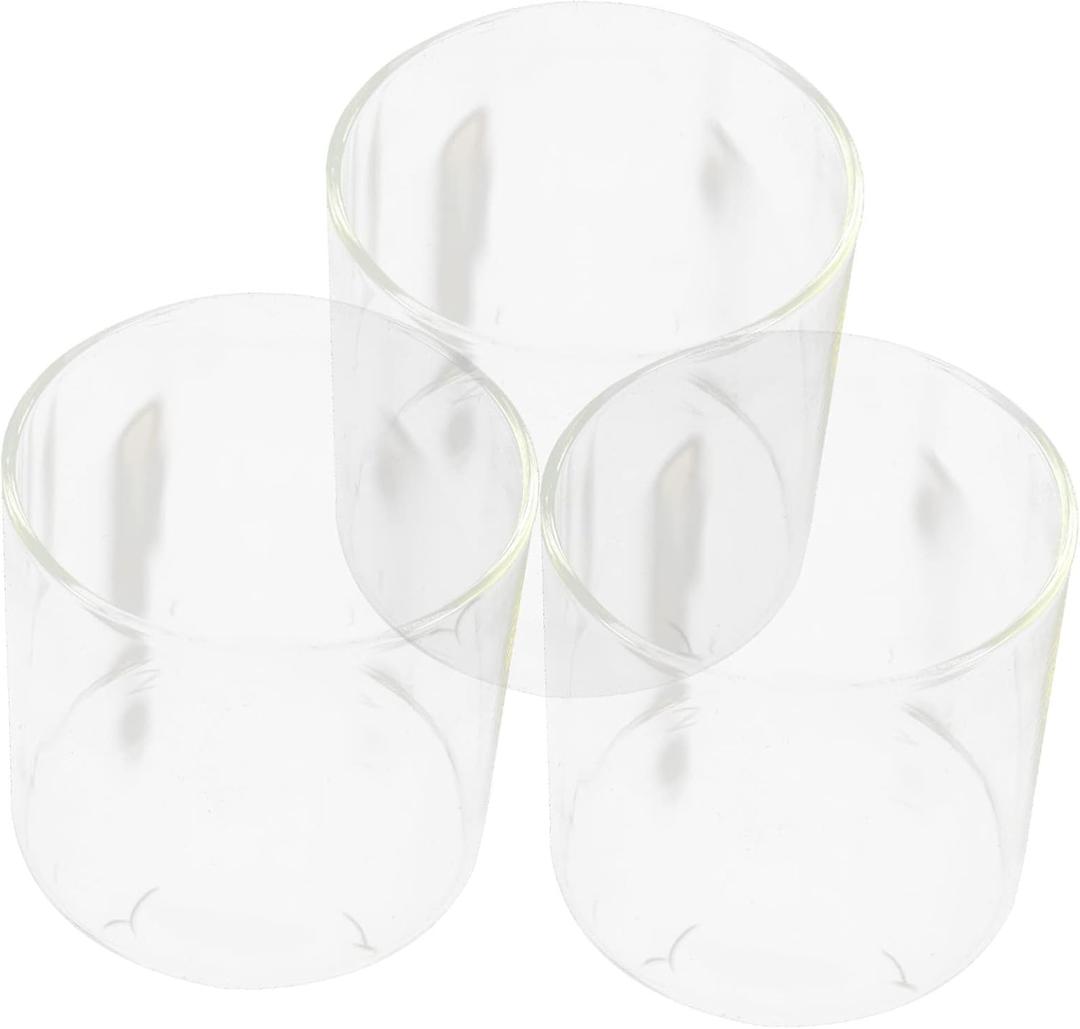 4pcs Cylinder Glass Vase Hydroponic Flower Vase Fish Bowl Glass Fish Tank Home Office Decor