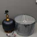 Deco 79 Fabric Room Table Lamp Ribbed Accent Lamp with Velvet Shade and Gold Accents, Lamp 13" x 13" x 20", Blue