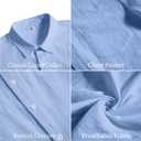 Vssjavun Mens Short Sleeve Button Down Shirts Casual Cotton Shirt Summer Beach Shirts (Blue, XXL)