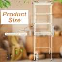 Huwena 4 Tier Mini Fridge Stand with Storage for Dorm Microwave Stand Over Mini Fridge Storage Shelf Adjustable Height Organizer for College Rooms Kitchen Pantry(Apricot), 77.56 x 24.02 x 18.11 inches