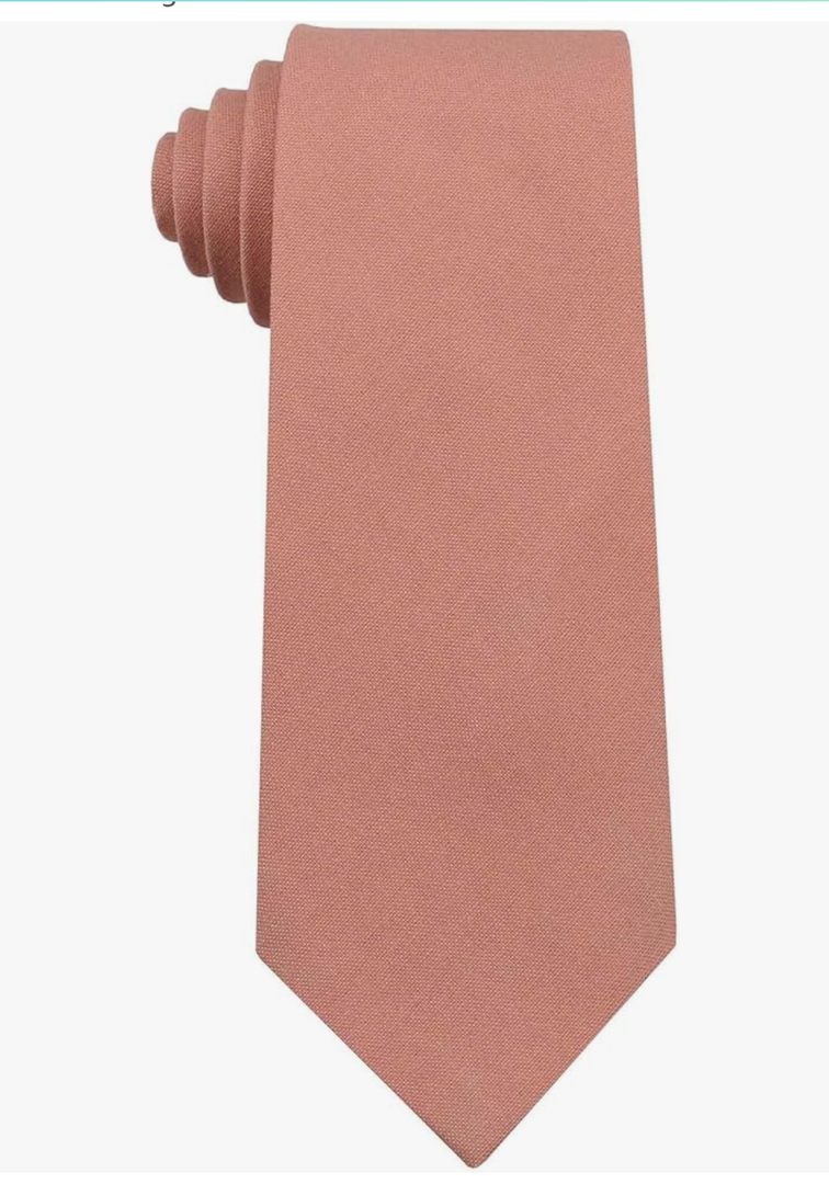 Mens Slim Width Color Linen Neckties - Standard and Extra Long Tie