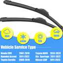 Gavimnal 26"+16" Silicone Wiper Blades Replacement For Honda CRV 2007-2018 Toyota Corolla 2009-2019 Toyota RAV4 2013-2025 Hyundai Accent 2011-2022,All-Season Front Windshield Wiper Blades(Set of 2)