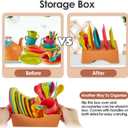 Buyger Play Kitchen Accessories, Play Dishes Plates and Utensils Tea Party Set Food Dessert Toys Gifts for Ages 3 4 5+ Years Old Kids Toddler Children