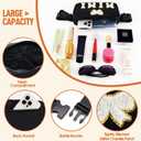 Stocking Stuffers Fanny Packs Christmas Gifts for Grandma, Chenille MIMI Bow Patches Crossbody Bags Birthday Gifts From Daughter Son Grandkids, Black Women Belt Bag Must Haves for Travel Walking