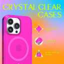 FELONY CASE - Stylish Neon Pink Crystal Clear Phone Case for iPhone 12 Pro Max, Compatible with MagSafe - 360 Shockproof Protective Cases