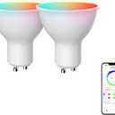 Broadlink GU10 Smart Bulbs, Bluetooth Color Changing 4.5W LED Track Light Bulbs with Music Sync, Fast Setup, Compatible with Alexa, Google Home, 40W Halogen Equivalent (2-Pack)