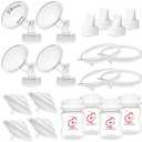 Nenesupply Pump Parts Compatible with Spectra S2 S1 9 Plus Breast Pump to Replace Spectra Pump Parts S2 Accessories Flange 24mm Duckbill Valve Tubing Bottles Backflow Protector (24mm - 4 Sets)