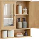 VASAGLE Bathroom Cabinet with Mirror, Wall-Mounted, 2 Mirrored Doors, 5.1"D x 22.2"W x 23"H