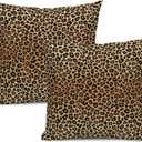 2 Sets Leopard Print Decorative Throw Pillow Covers, 20x20 Inch for Living Room Couch Bed Sofa, Cheetah Print Home Decor, Soft Cushion Case