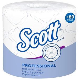 Scott Professional Standard Roll Bulk Toilet Paper (04460), 2-Ply, Elevated Design, White, Individually Wrapped (80 Rolls of 550 Sheets, 44,000 Sheet Total)