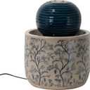 Foreside Home and Garden Multicolor Chinoiserie Ceramic Indoor Water Fountain with Pump