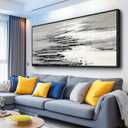 XIGUANGART Framed Canvas Wall Art-Large Wall Decor for Living Room Black and White Minimalist Abstract Pictures Nature Ocean Skyline Sunset Artwork Modern Painting For Bedroom Office Home Decorations