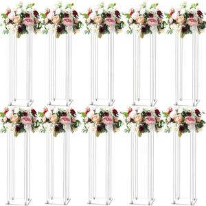31.5inch 10 Set Acrylic Flower Vase Column Stand Wedding Flower vase Wedding Centerpieces for Tables