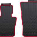 Car Floor Mats Custom Fit for Mini Cooper F55 Hardtop 4 Door, F56 Hardtop 2 Door & F57 Convertible Black Red Rubber All Weather Protection Auto Floor Liners(Set of 2 Front Mats)