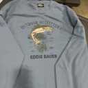 Eddie Bauer Men's Crewneck Fish Sweatshirt (Blue, XXL)