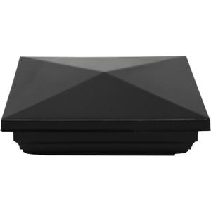 Black Plastic 5" Classic New England Style Vinyl Fence Post Caps, 5"x5" Post Cap for Vinyl Fence Post (2)
