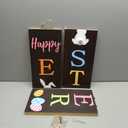 Easter Porch Sign Bunny Rabbit Welcome Sign Vertical Standing Sign For Front Porch Decor Farmhouse Wall Hanging for Patio Yard Party Indoor Outdoor Holiday Decoration 47.2"H Black