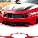 Linskip Headlight Covers Compatible with 2019 2020 2021 2022 2023 2024 Chevy Camaro LS LT, Headlight Bezel Decor Trim for Chevrolet Camaro Exterior Accessories Red, Pair