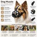 Dog Muzzle, Adjustable Pet Mask with Reflective, Breathable Pet Mask for Large Dogs, Medium Dogs, Small Dogs, Prevents Chewing and Biting, Durable Dog Muzzle that Allows Panting (L)