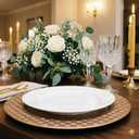 Antique Gold Charger Plates with Basketweave Texture, Set of 6, Faux Woven Plastic Service Plates for Rustic Wedding & Farmhouse Table Decor, 13 Inch (634)