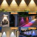 Solar Fence Lights Outdoor ,3000/4500/6000K 13 Mode, 12 Pack Fence Lights Solar Powered with Ultra-Bright Lens IP65 Waterproof,Solar Wall Light for Backyard/Step/Patio/Deck/Stair/Railings(White)