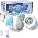 Upgraded Mecha Style Bubble Machine, Rechargeable Type-C Powered Bubble Blower with Remote Control, 360° Automatic Rotation & RGB Lights, 35k+ Bubbles/Min, Bubbles for Kids, Parties, Weddings, Outdoor