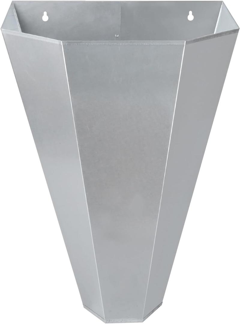 8-14 Pounds Large Chicken Restraining Cone, Galvanized Steel Killing Cone with Flat Back Design, for Chicken as Cornish Cross, Rhode Island Red and Turkeys, Easy to Clean (Silver, Large)