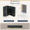 Keonjinn Medicine Cabinet 16 x 26 Inch, Surface Mount or Recessed Cabinets with Mirrors, Gold Metal Framed Wall Mirror with Storage, 2 Adjustable Shelves, Beveled Edge Frame