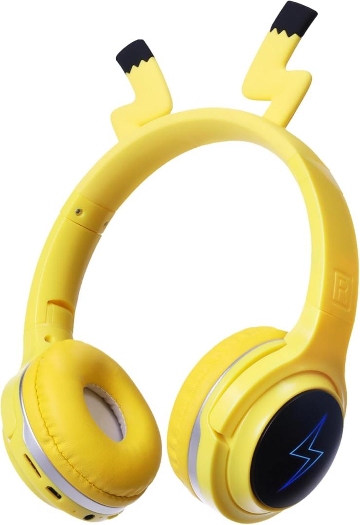 Wireless Kids Headphones with 7-Color LED Lights, 85dB Safe Volume & 40H Playtime  Ultra-Soft Over-Ear for School Travel (Yellow)