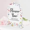 2 x Wedding Sign Decor, Flower Bar Sign, 5x7 Inch Arch Acrylic, Wedding Sign for Reception & Event Party, Bridal Shower Decorations, Wedding Table Sign Accessories for Anniversary And Event (Wildflower)