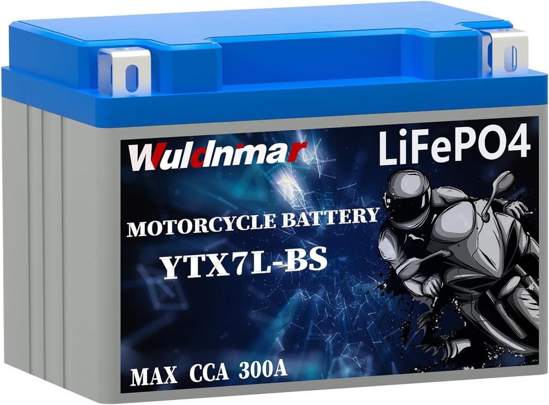 ATV Battery 12V, Lithium Motorcycle Battery, YTX7L-BS, LifePO4 12V 3Ah 300A CCA, Lithium Powersport Battery, Sportster Battery, Harley Battery for ATV, UTV, 4 Wheeler, Dirt Bike, Quad Battery
