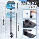 Outus Pontoon Boat Rear View Mirror with Telescoping Pole 10" x 6.3" 360° Adjustable Marine Rearview Mirror Telescopic Pole 21.5-31.5 Inch for Pontoon, Ski Boat Marine Water Skiing Accessories