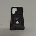 Armor Compatible for Samsung Galaxy S25 Ultra Case with Camera Cover & Stash Stand, 4X Military-Grade Drop Protection, Shock-Absorbing Rugged Defender (Black)