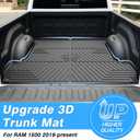 Powerty Truck Bed Mat for 2019-2025 2026 Dodge RAM 1500 Accessories 5.7 FT Truck Bed Mat TPE All Weather Cargo Licner Heavy-Duty Cargo Mat Bedliner