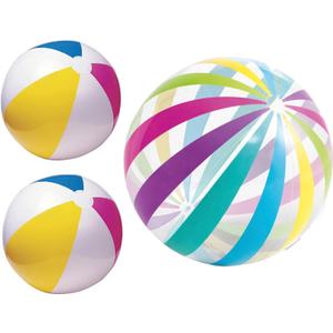 Big Beach Ball Set for Summer, Rainbow Beach Balls for Swimming at The Pool or Beach, Set of 3