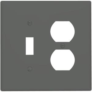 Light Switch Cover Plate Dark Gray 2 Gang Outlet Covers 1 Toggle 1 Duplex Socket Cover Wallplates Electrical Switch Plate Covers for Bathroom Bedroom Home Decor