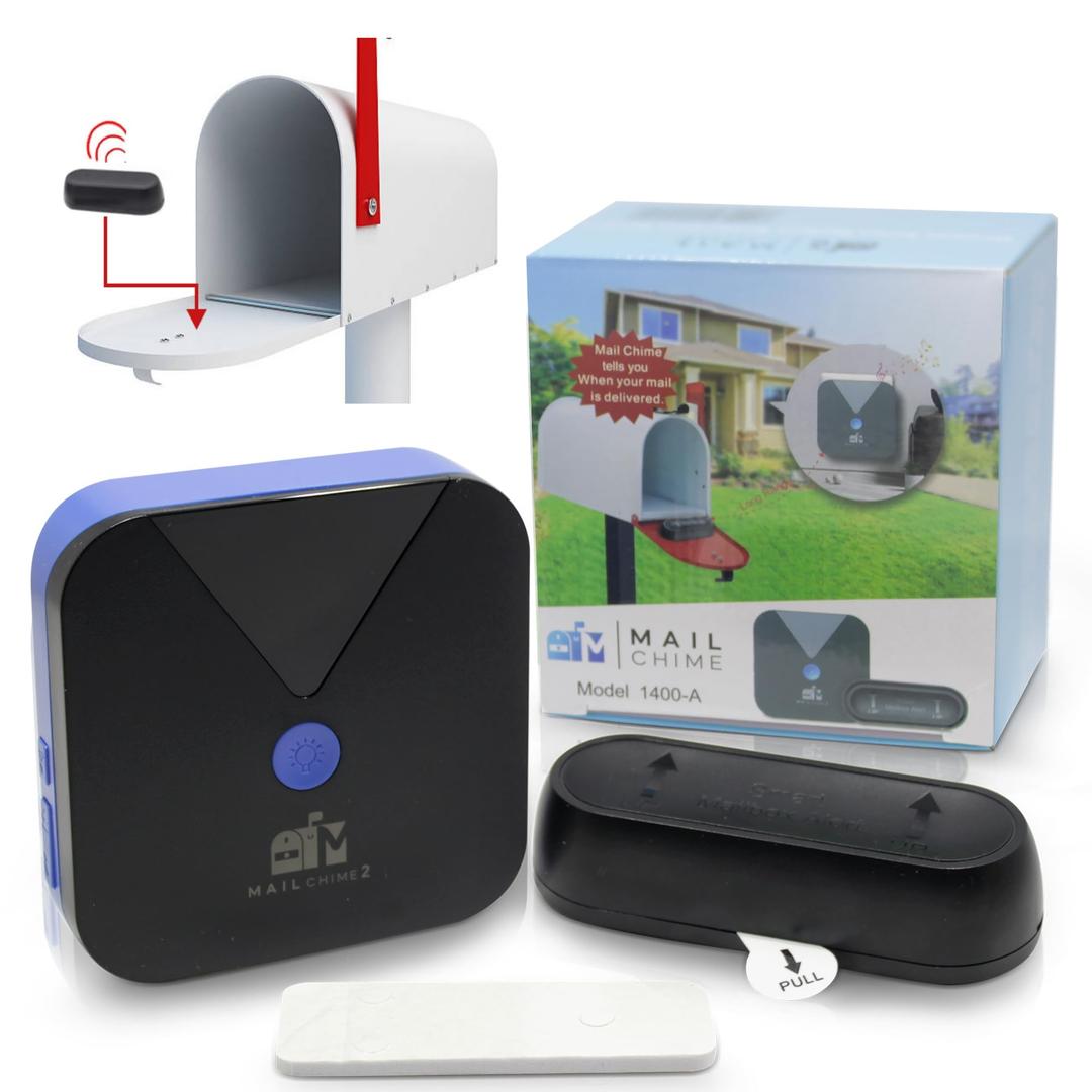 Mailbox Alarm Mail Chime Notification SystemMail Alarm 600 ft Long Range Wireless Mailbox Alert With LED Light Flashing and Sound Reminders