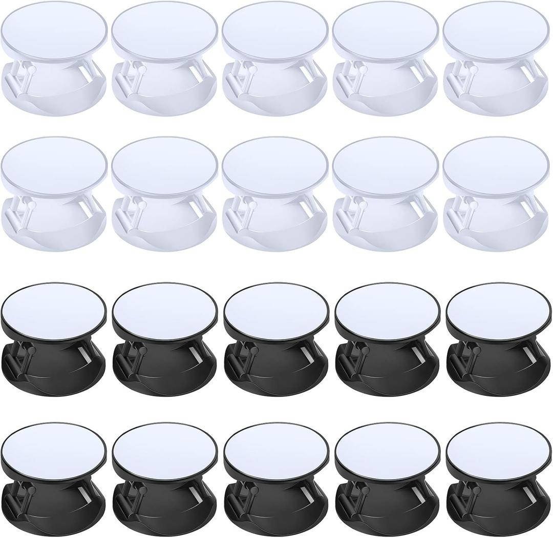 Weewooday 20 Pcs Sublimation Socket Blank Phone Grip Holders Collapsible Phone Grips Self Adhesive Sublimation Holders for Smartphones and Tablets(Black and White)